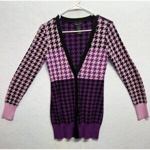 Vintage Sweater Project Purple Cardigan Sweater Classic Style Cotton Medium